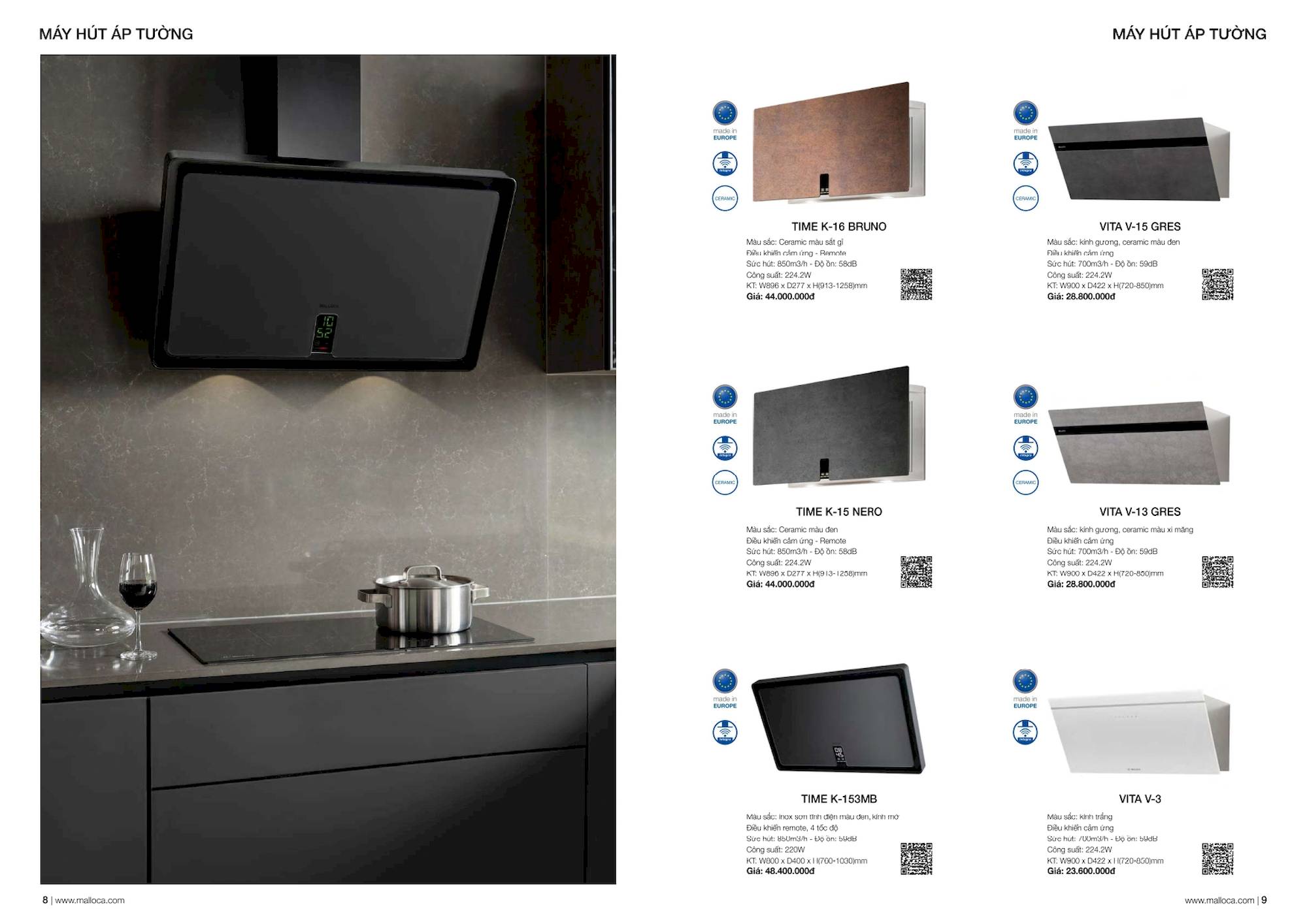 Thiết bị bếp MALLOCA Catalogue và Bảng giá mới nhất 2024 /Page 4